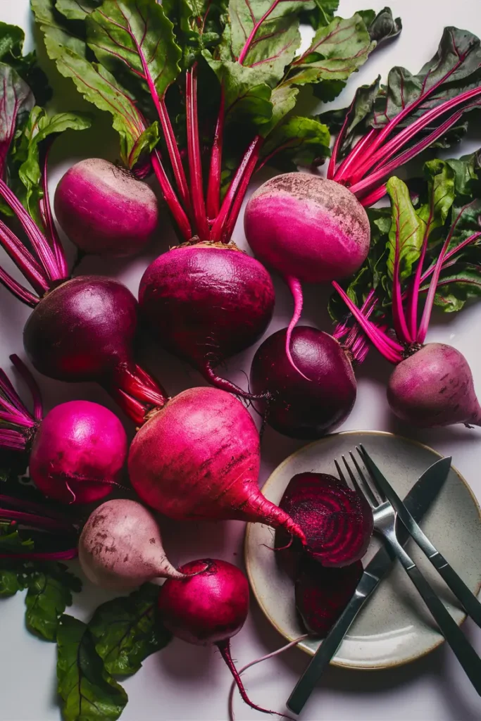 Beets are high in nitrates, which help improve blood flow and lower blood pressure. They also provide essential nutrients like folate, potassium, and vitamin C. Beets are known for their detoxifying properties and ability to support liver health. Enjoy beets roasted, steamed, or grated raw in salads for a nutrient-dense addition to your meals.