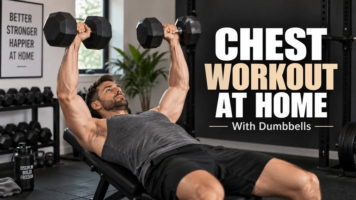 Chest workout with dumbbells at home