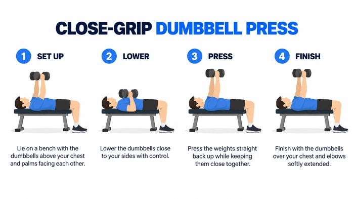 close grip dumbbell press
