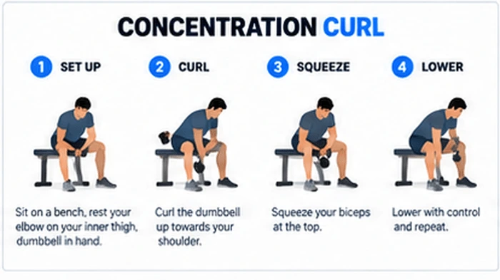 How to do a concentration curl step by step