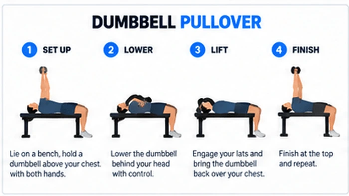 How to do a dumbbell pullover step by step