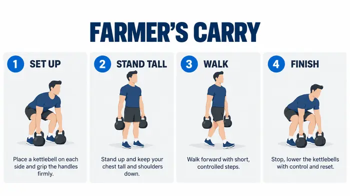 How to do a farmer's carry step by step