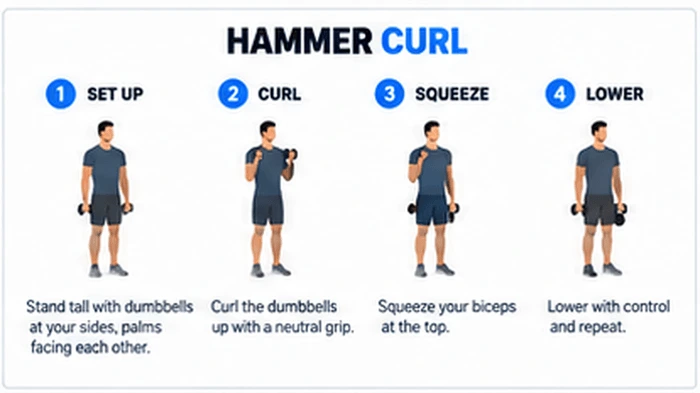 How to do a hammer curl step by step