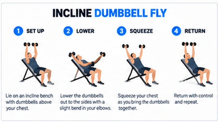 How to do an incline dumbbell fly step by step