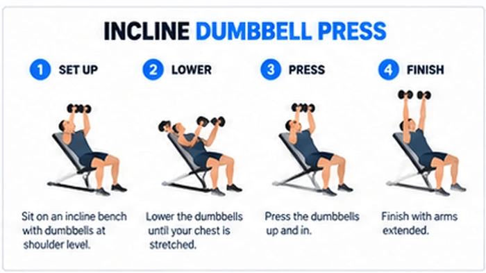 How to do an incline dumbbell press step by step