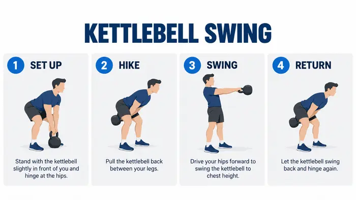 How to do a kettlebell swing step by step